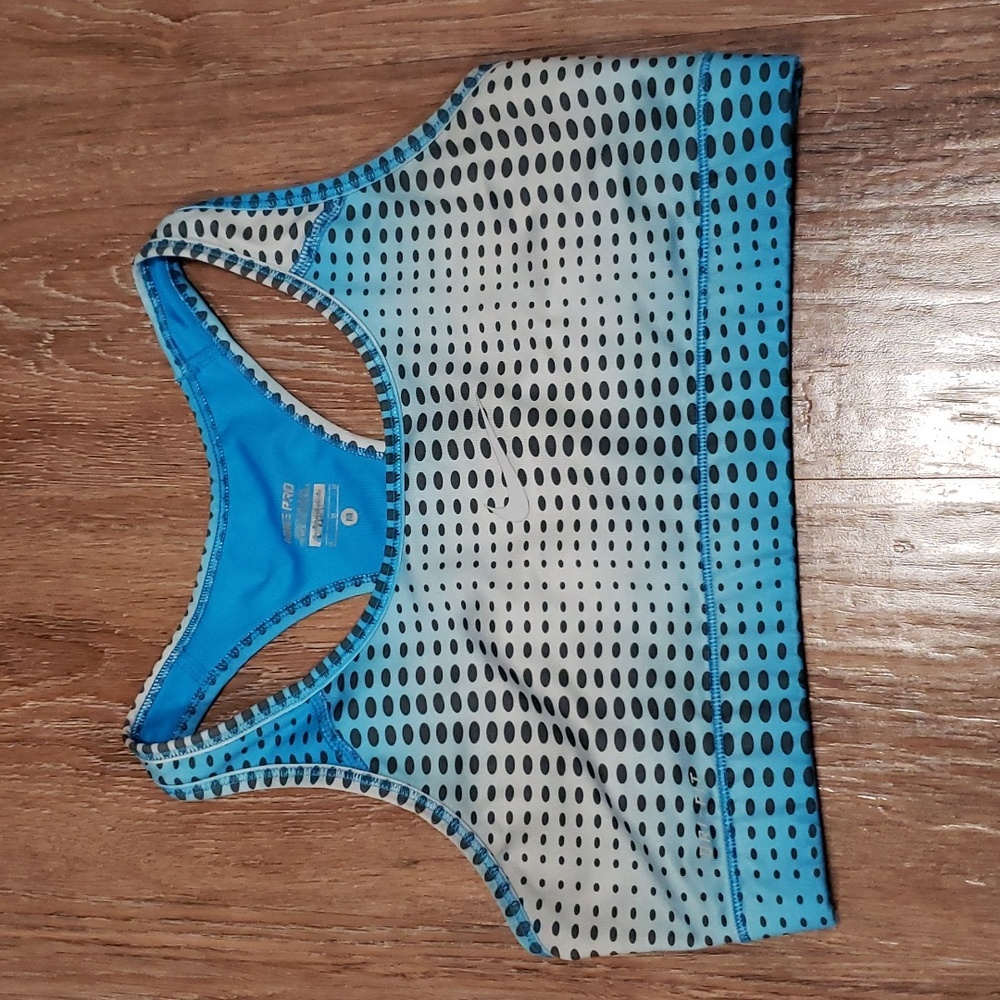 (M) Nike Pro Dri-Fit Patterned Padless Racerback Sports Bra Activewear Workout